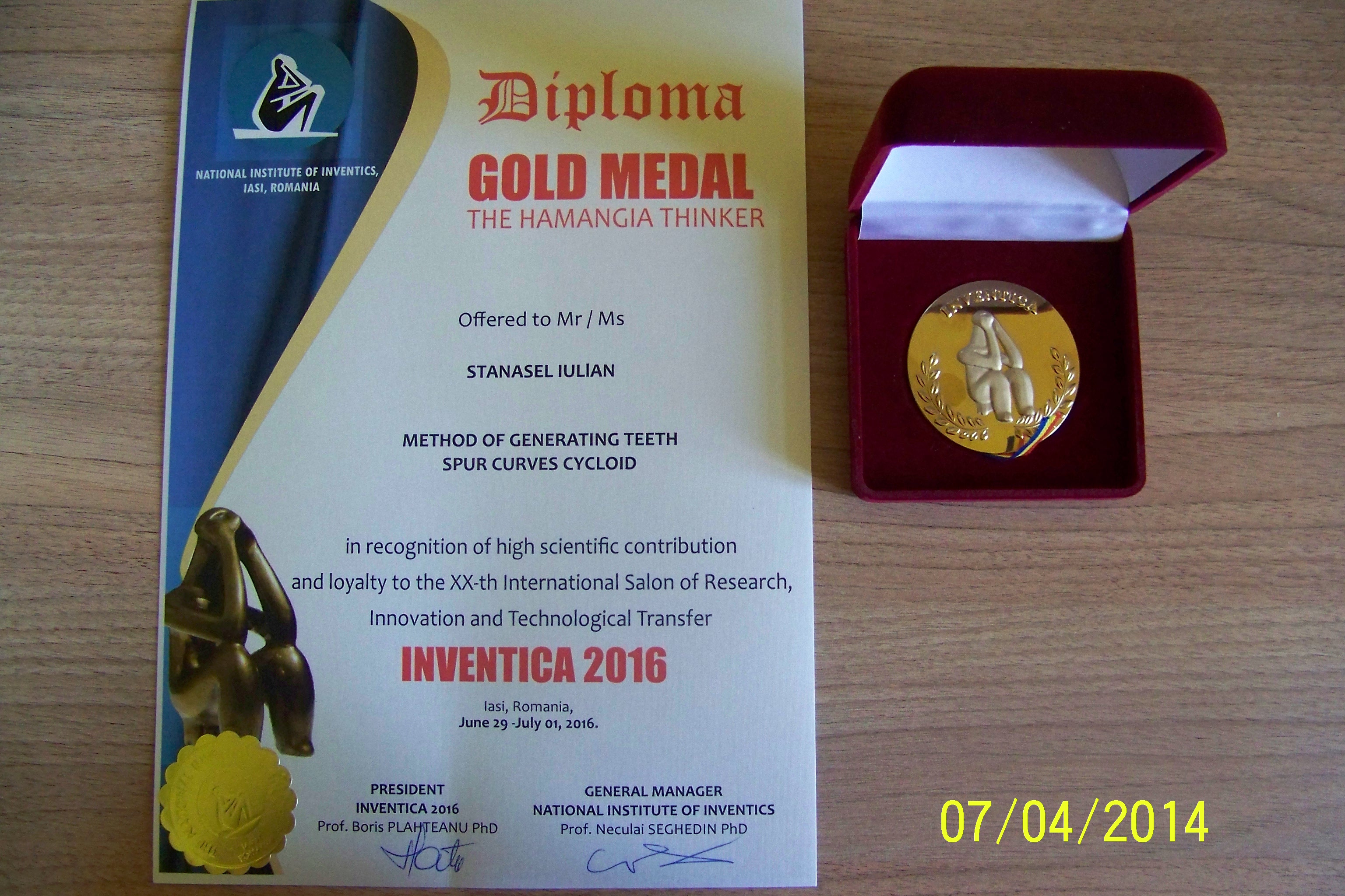 Premii Universitatea Ordea Salon Inventica Iasi 2016