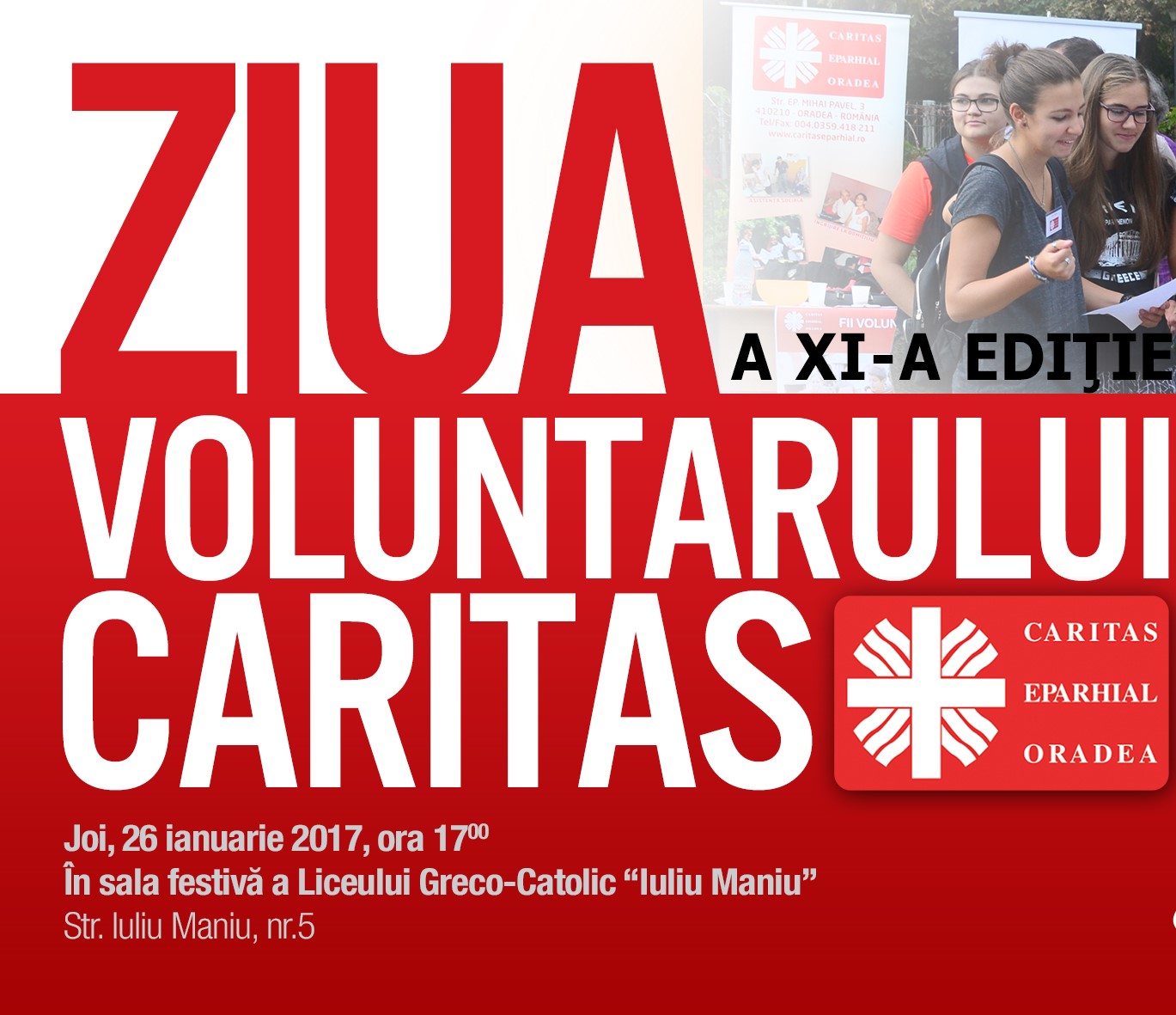 Caritas Eparhial Oradea organizeaza a XI-a editie a Zilei Voluntariatului Caritas
