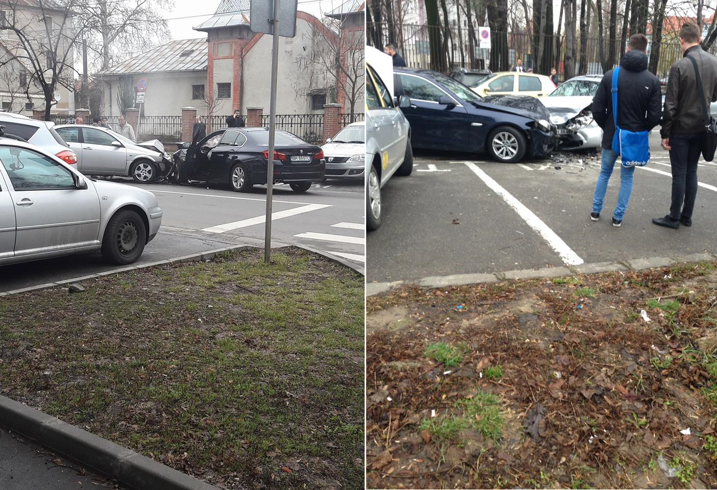 Accident frontal in apropeiere de Universitatea Oradea, 4 masini implicate. FOTO