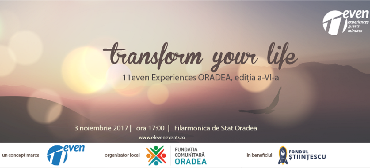 11even Experiences Oradea, 11 emoții/11 minute/11 invitați, pe 3 noiembrie la Filarmonica de Stat