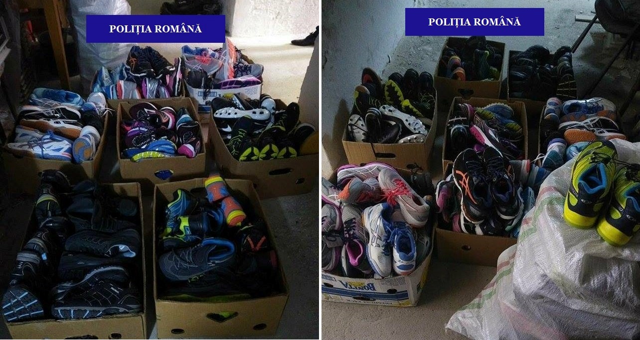 138 de perechi de încălțăminte sport, de diferite mărci, fara acte, confiscate de politistii bihoreni