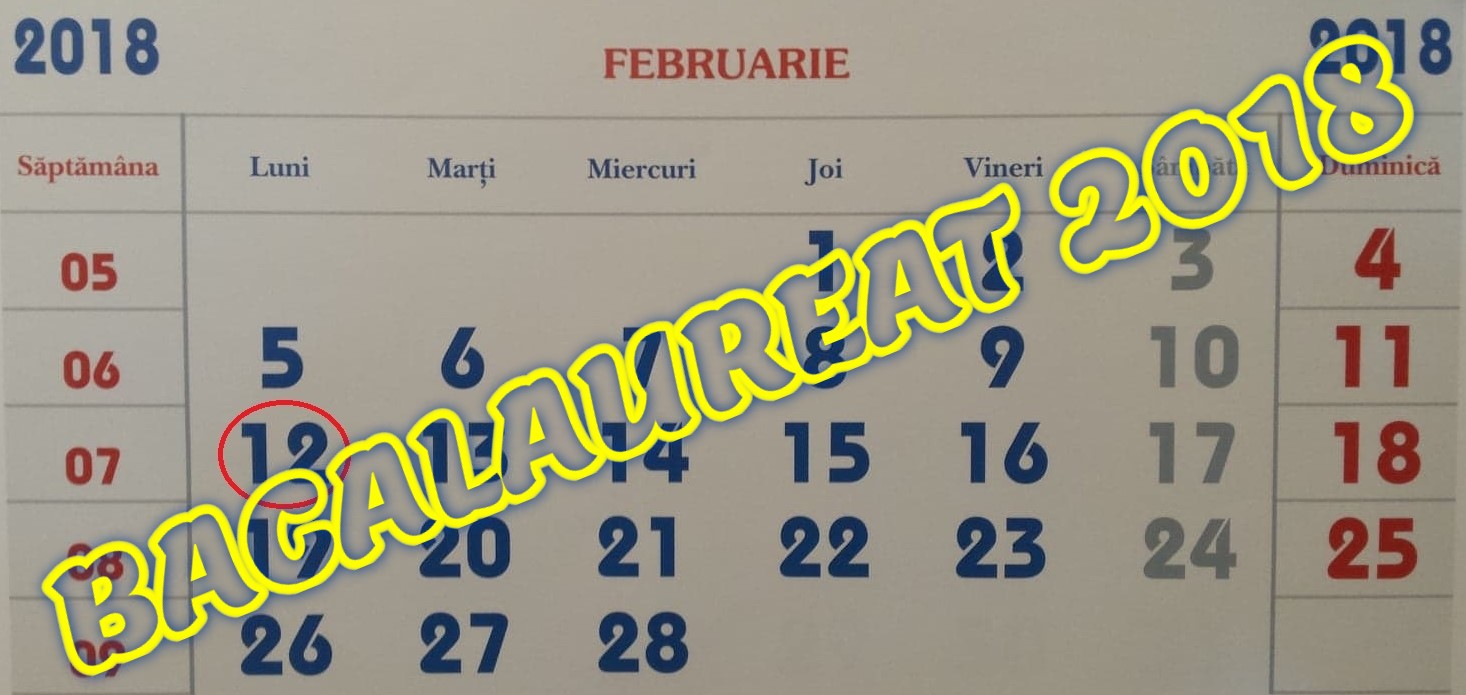 Calendar Bacalaureat 2018. Primele examene incep in februarie