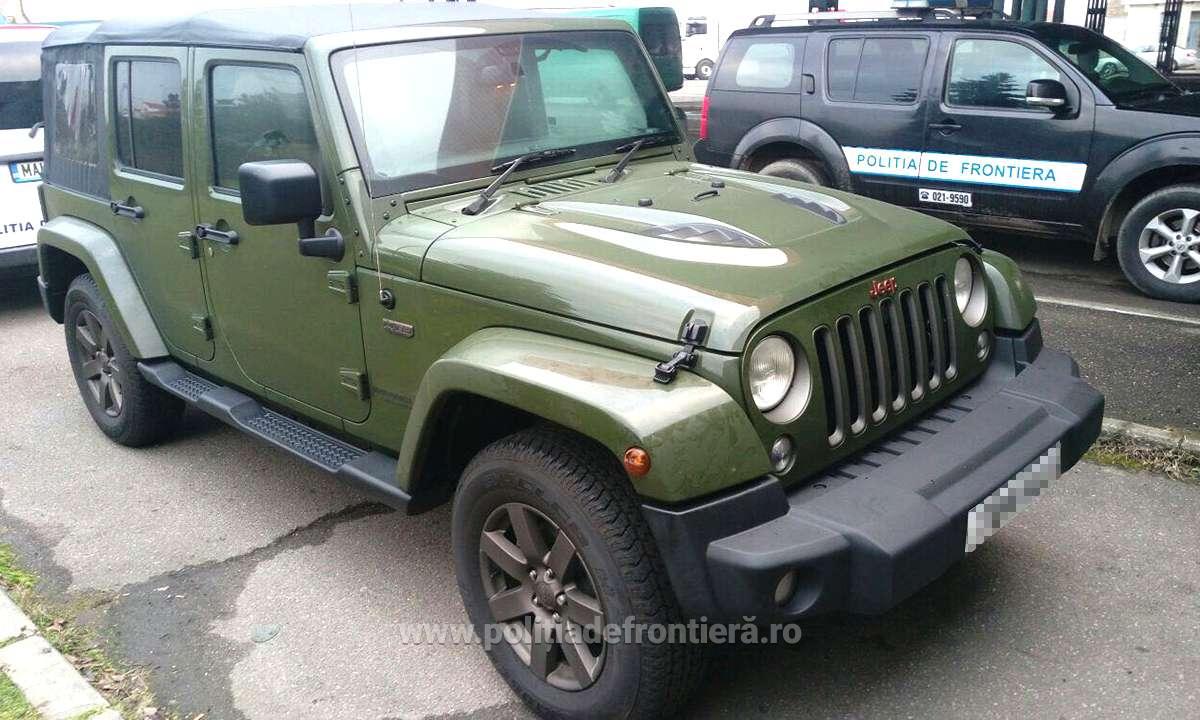 Jeep Wrangler de 40.000 de euro, furat in Marea Britanie si gasit in Vama Bors