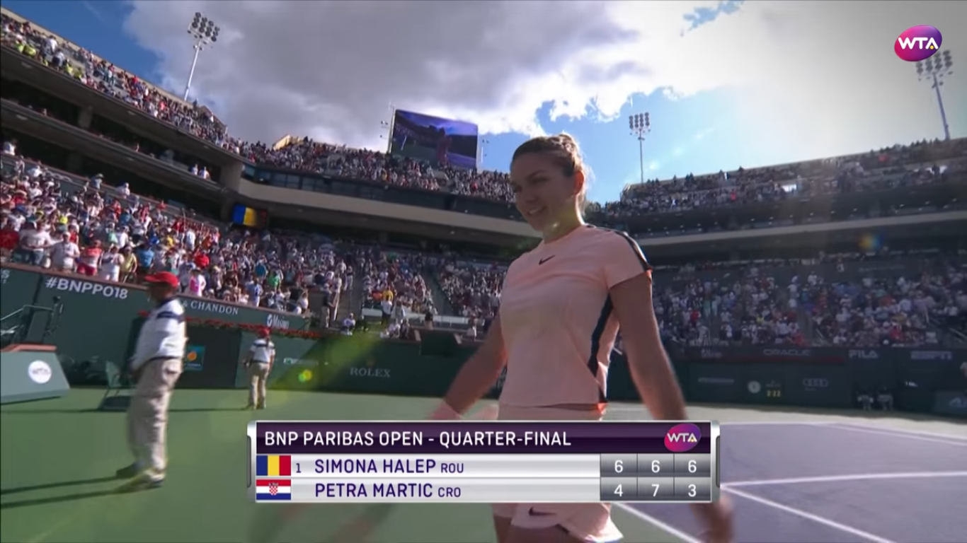 Simona Halep s-a calificat in semifinalele turneului de tenis Indian Wells