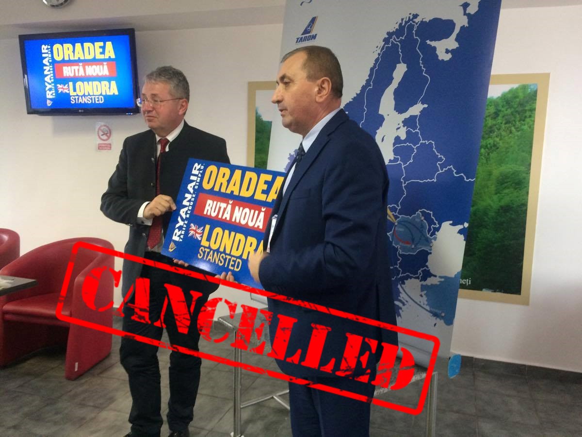 Adio Londra! Incepand cu 31 mai RyanAir suspenda toate zborurile de pe Aeroportul Oradea