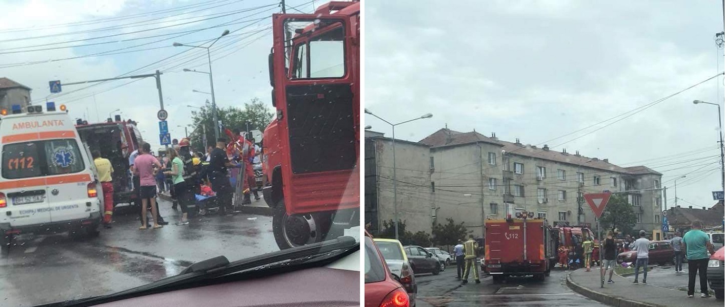 Fata de 12 ani din Salard, cu gamba sectionata, in urma accidentului de pe Clujului, a fost transportata cu elicopterul la Timisoara