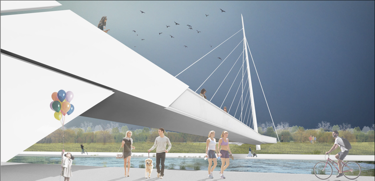 Imagini cu proiectul noului pod pietonal ce va fi construit in Oradea (FOTO)