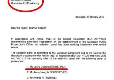 Document: Laura Codruta Kovesi favorita la functia de Procuror-Sef al Parchetului European