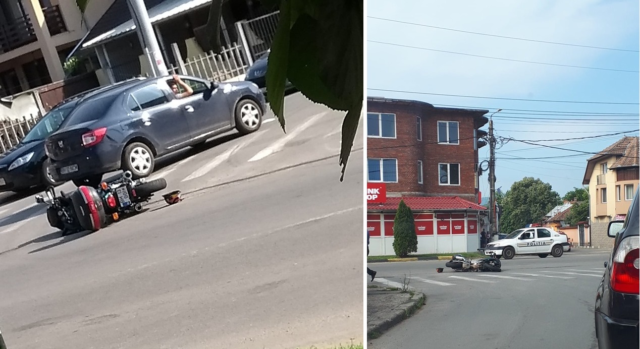 Accident grav in Beius, un motociclist a ajuns la spital, cu multiple leziuni, dupa o coliziune frontala cu un autobuz