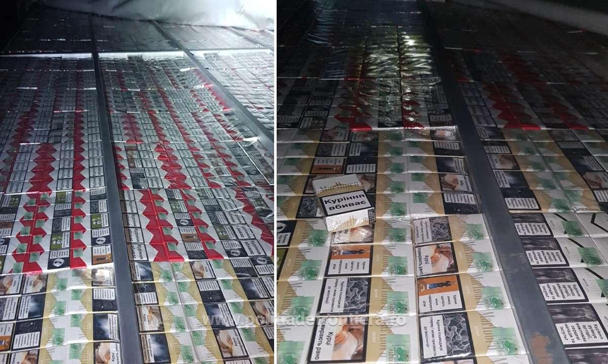 20.000 de pachete cu ţigări de contrabandă, descoperite ascunse într-un camion in vama Bors