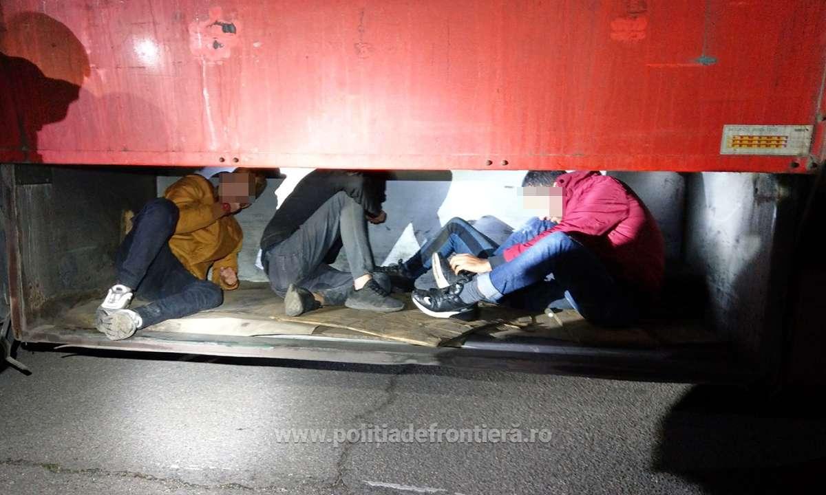 Patru irakieni ascunsi sub o remorca au fost depistati in Vama Bors, incercand sa treaca fraudulos frontiera