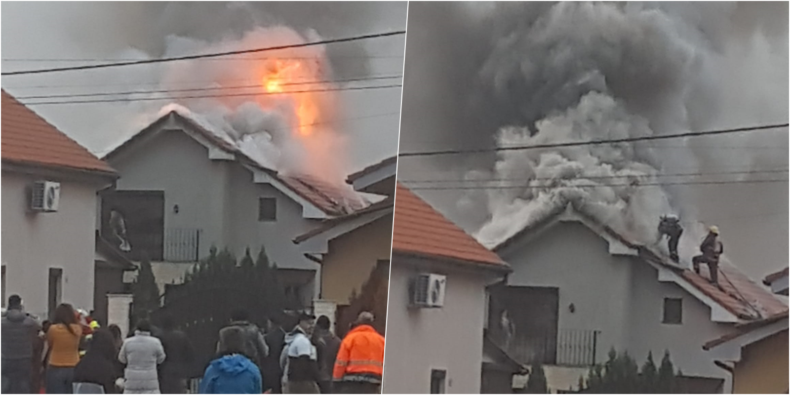 Incendiu puternic la o casa din Sanmartin, cauza probabil este un cos de fum deteriorat