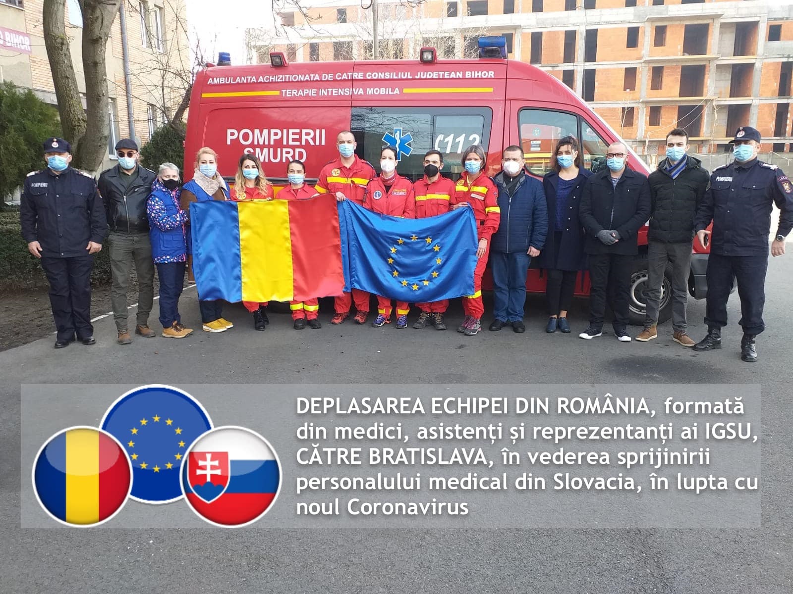 Medici oradeni pleaca la Bratislava pentru sprijinirea personalului serviciilor medicale din Slovacia in lupta cu Coronavirusul