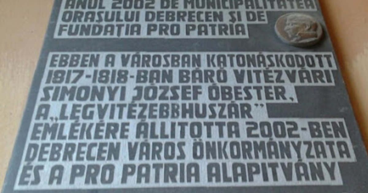 Placa comemorativa in Cetatea Oradea in amintirea “celui mai viteaz husar”, un fost comandat al garnizoanei cetatii