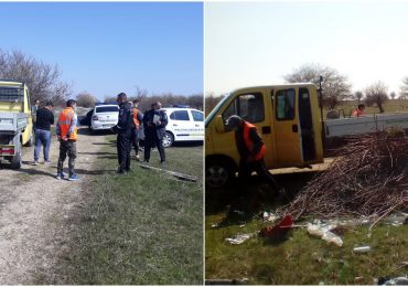 Politia a confiscat o autoutilitara ce a fost suprinsa aruncand deseuri in zona de dealuri a Oradiei