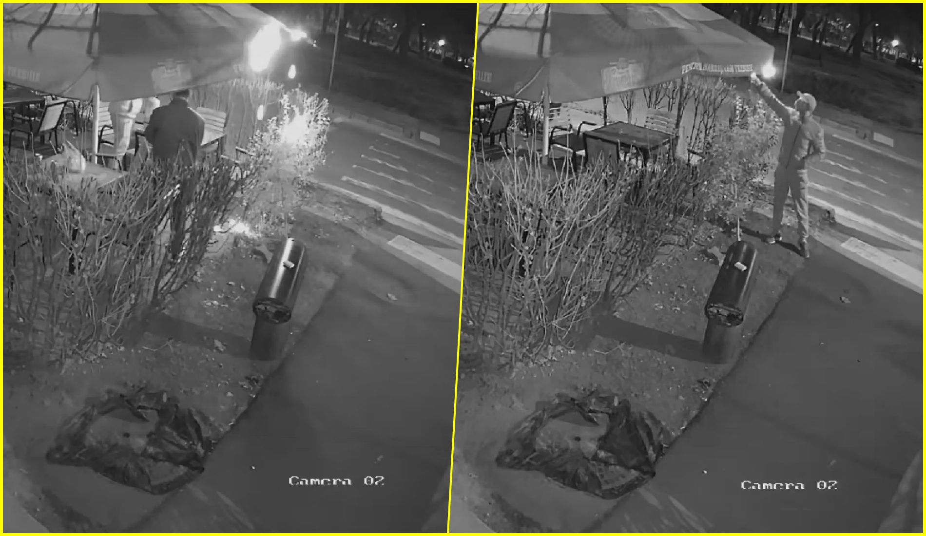 Un individ a incendiat o terasa din Oradea, dupa ce a fost data afara dintr-un local pentru ca a facut scandal (VIDEO)