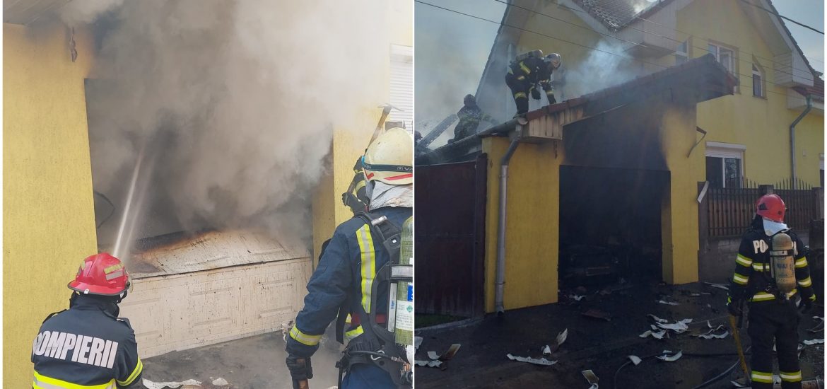 Incendiu in Oradea la o locuinta si garajul in care se afla masina proprietarului