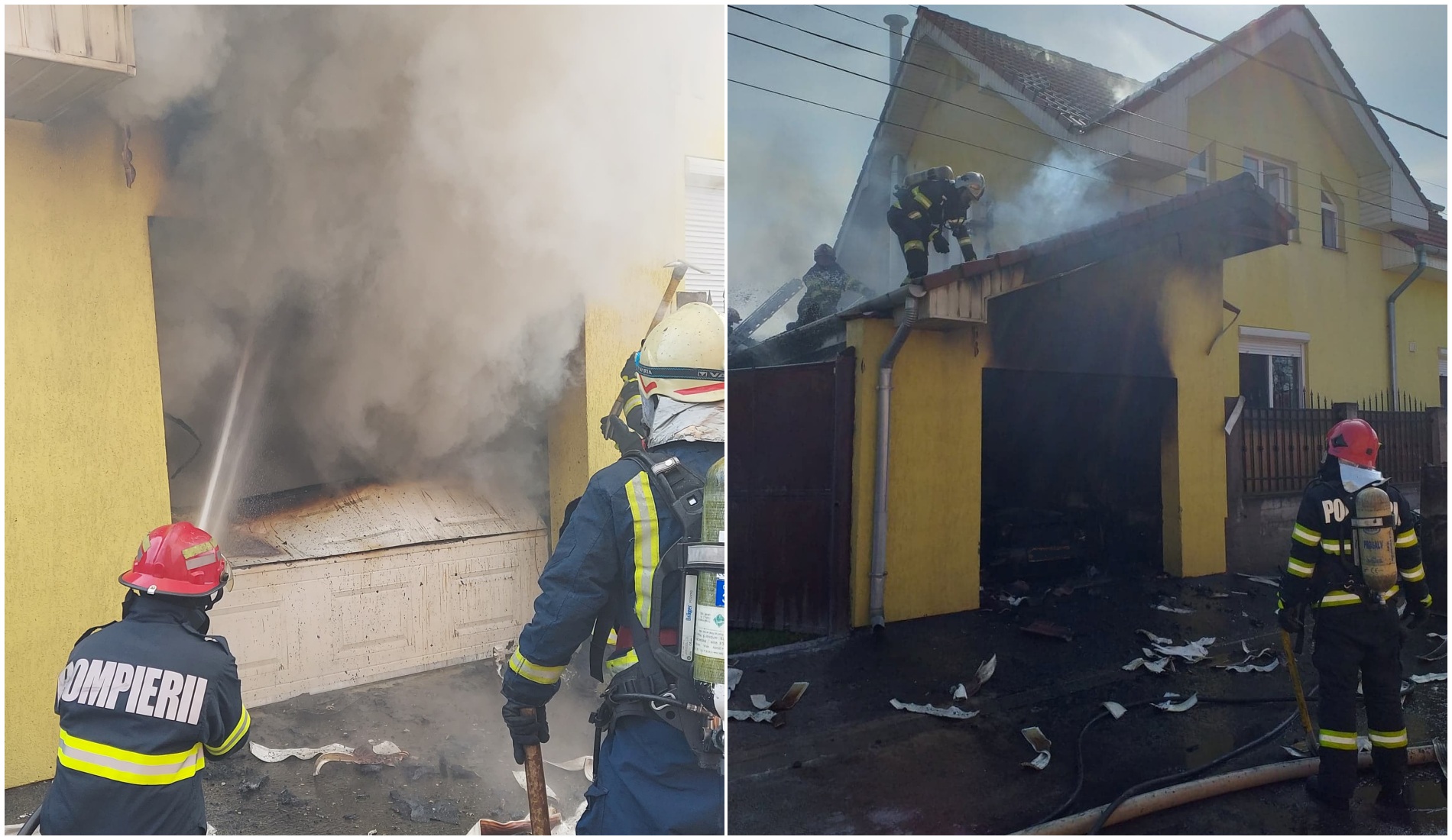 Incendiu in Oradea la o locuinta si garajul in care se afla masina proprietarului