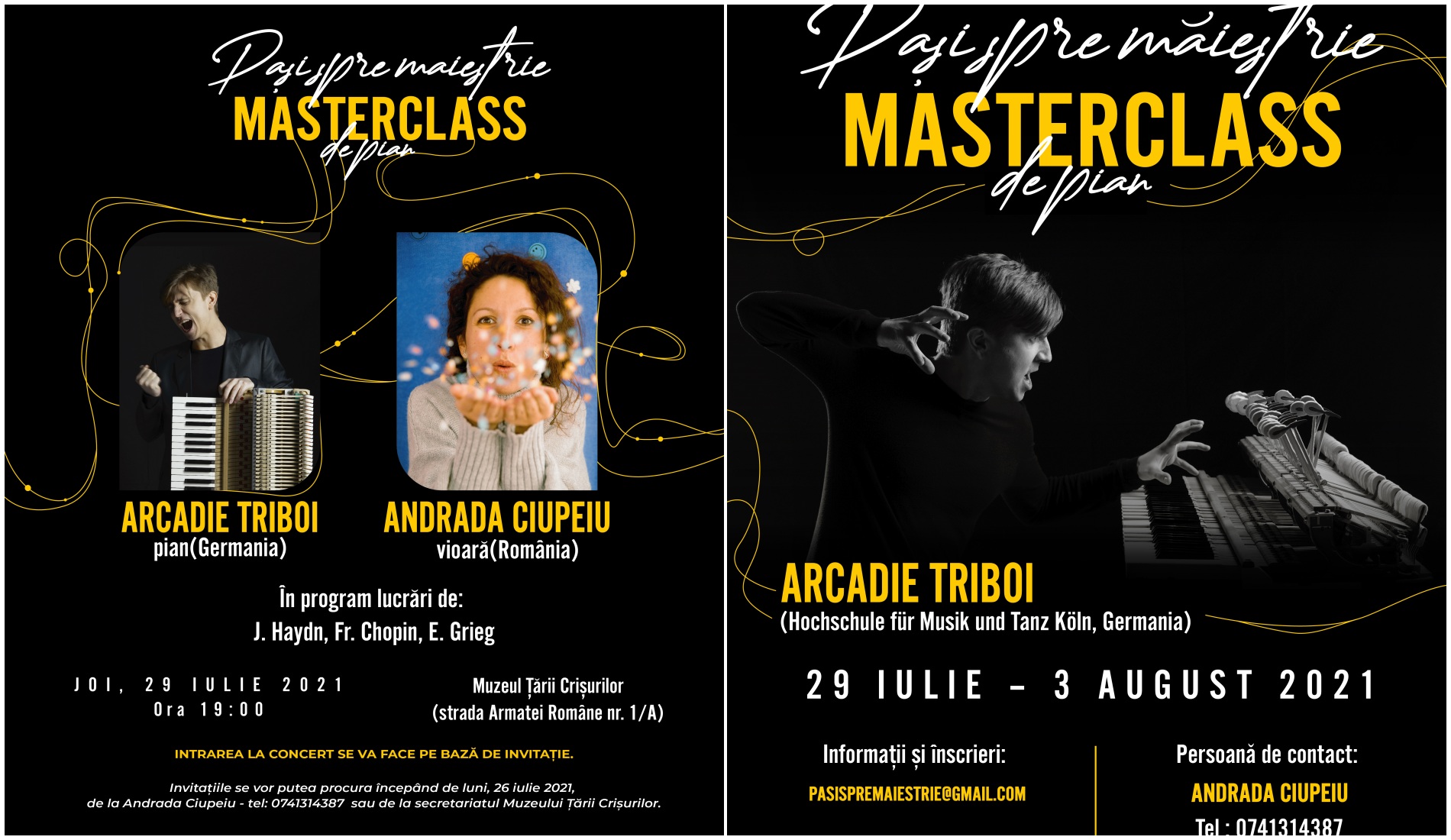 Eveniment cultural deosebit la Muzeul Tarii Crisurilor. Concerte si Masterclass pentru tinerii aflați pe drumul afirmării profesionale in muzica