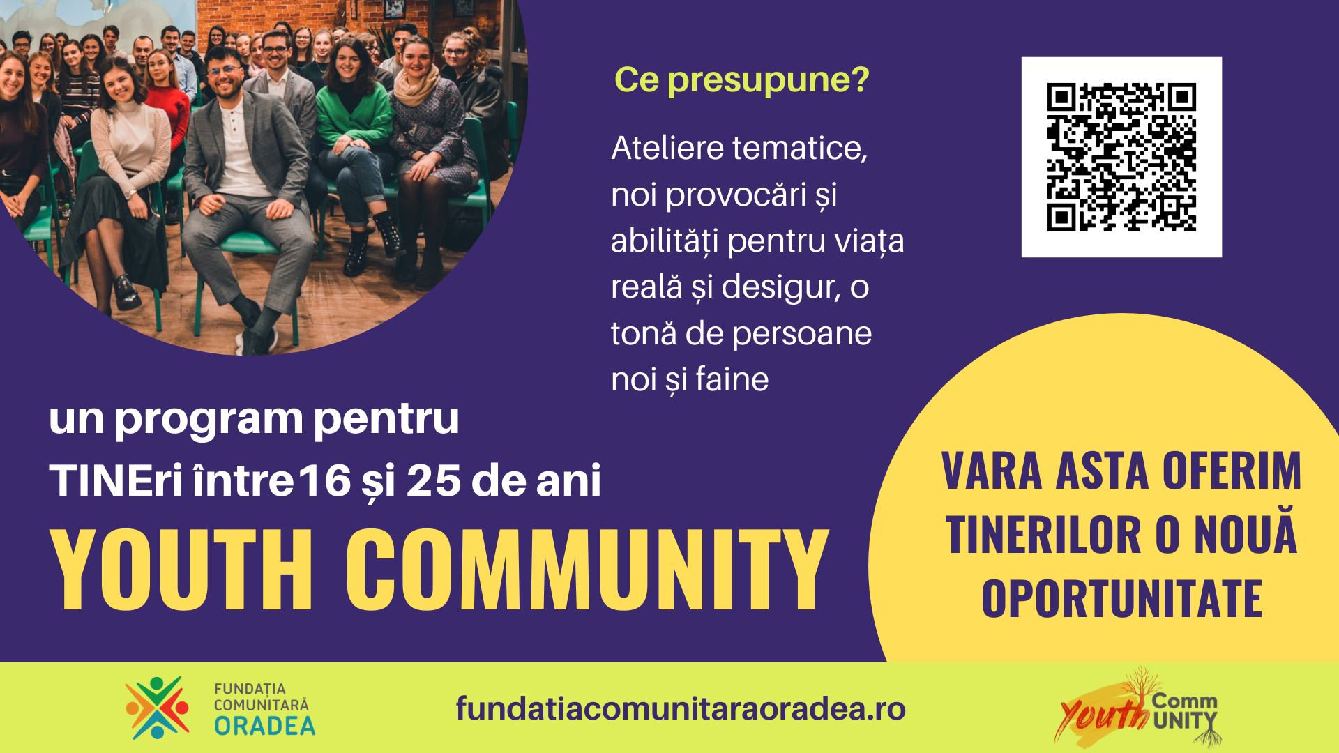 Tinerii din Bihor sunt provocați să se implice pentru dezvoltarea lor și a comunității prin programul Youth Community