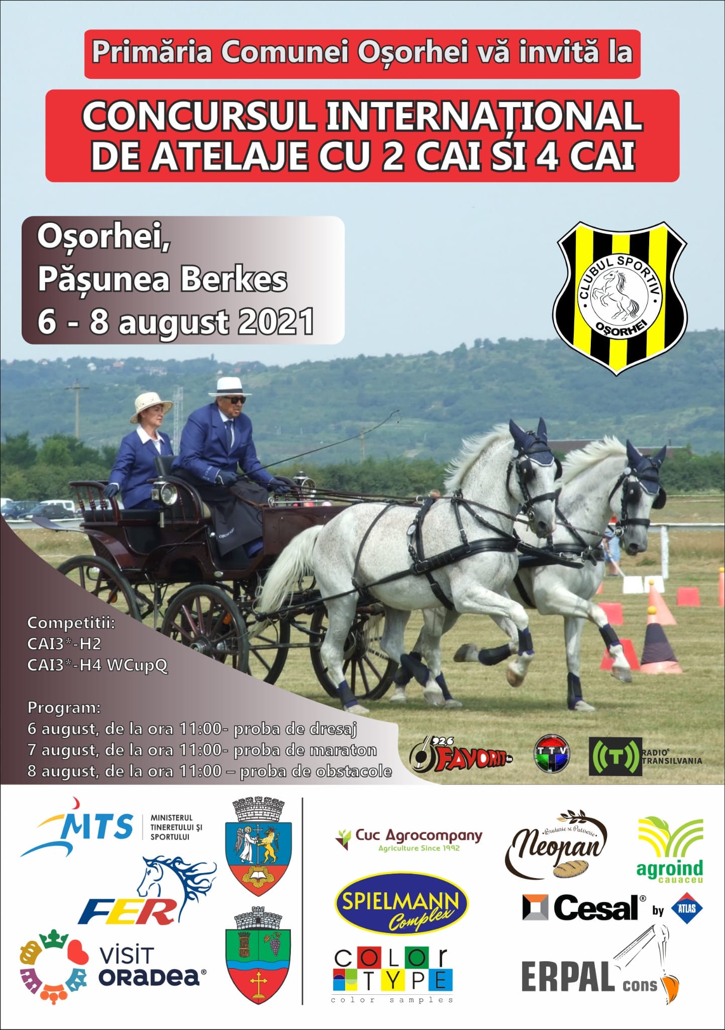 Concurs international de atelaje, la Osorhei, in perioada 6-8 august 2021