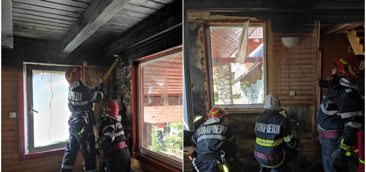 Un pompier șteian, aflat în timpul liber, a împiedicat mistuirea unei cabane din satul de vacanță Vârtop