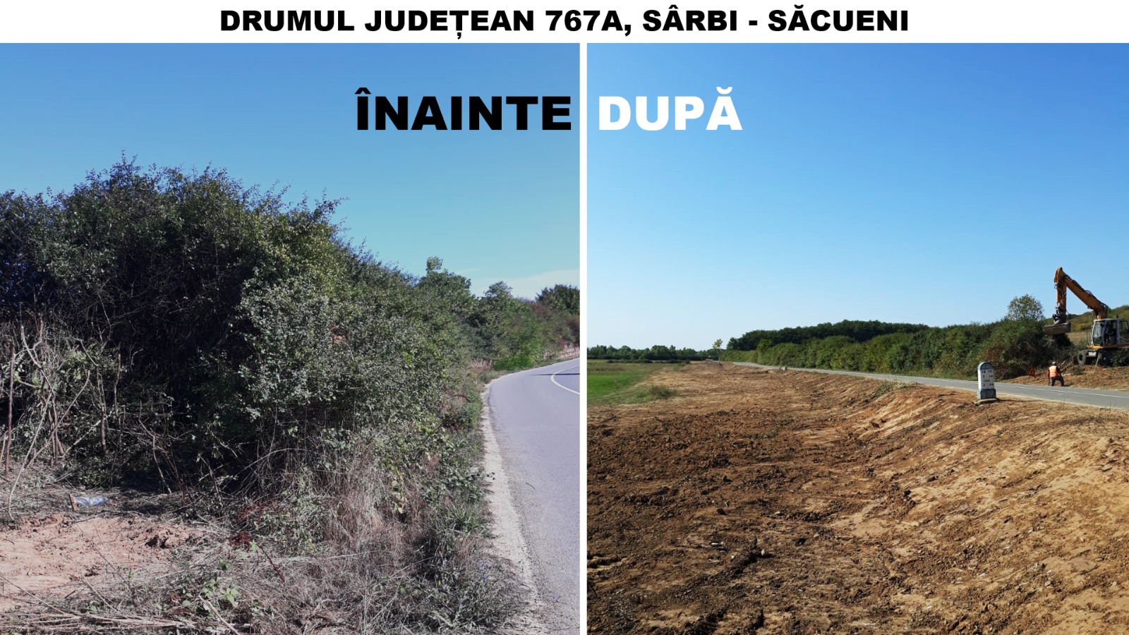 Continuă curățenia marginilor drumurilor județene