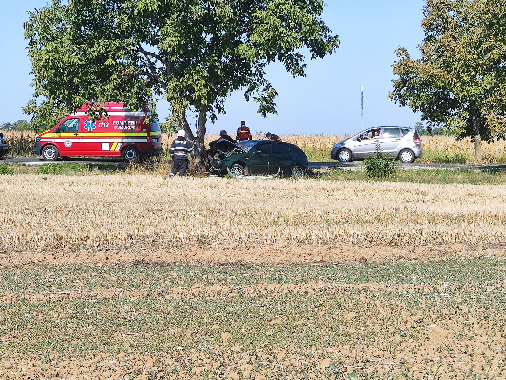 Accident cu 3 victime langa Cauaceu pe D.N.19/E. Trei masini implicate