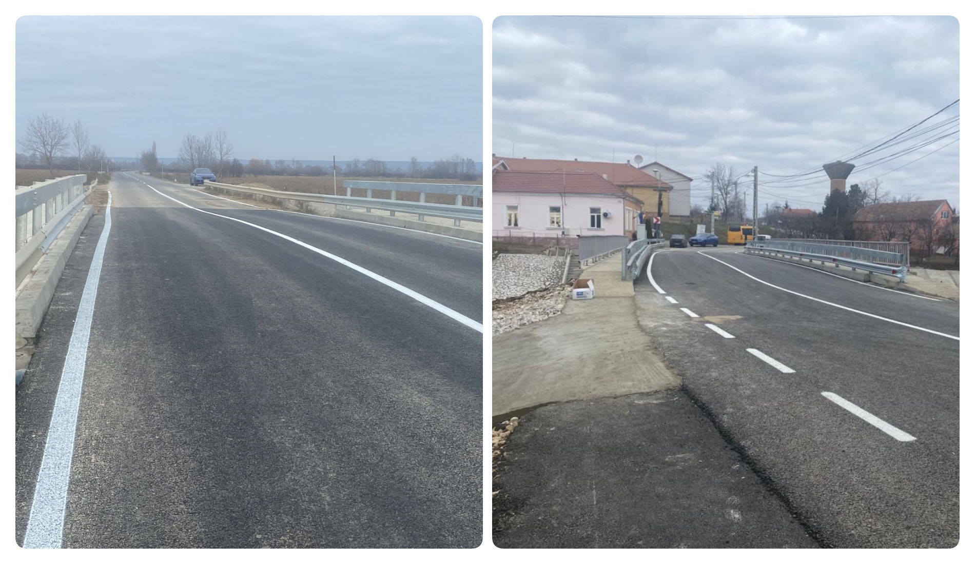 S-au finalizat lucrarile la DJ 972A si se reia circulatia pe podurile de la Belfir si Husasau de Tinca