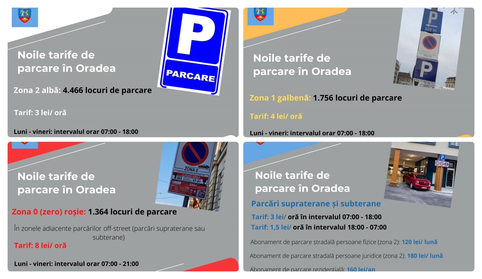 Va publicam lista strazilor aferente zonelor de parcare din Oradea