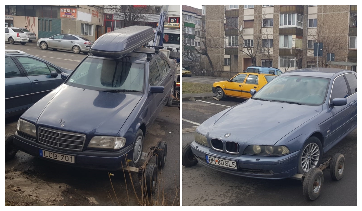 UN BMW si un Mercedes, abandonate pe domeniul public, au fost ridicate de Politia Locala Oradea