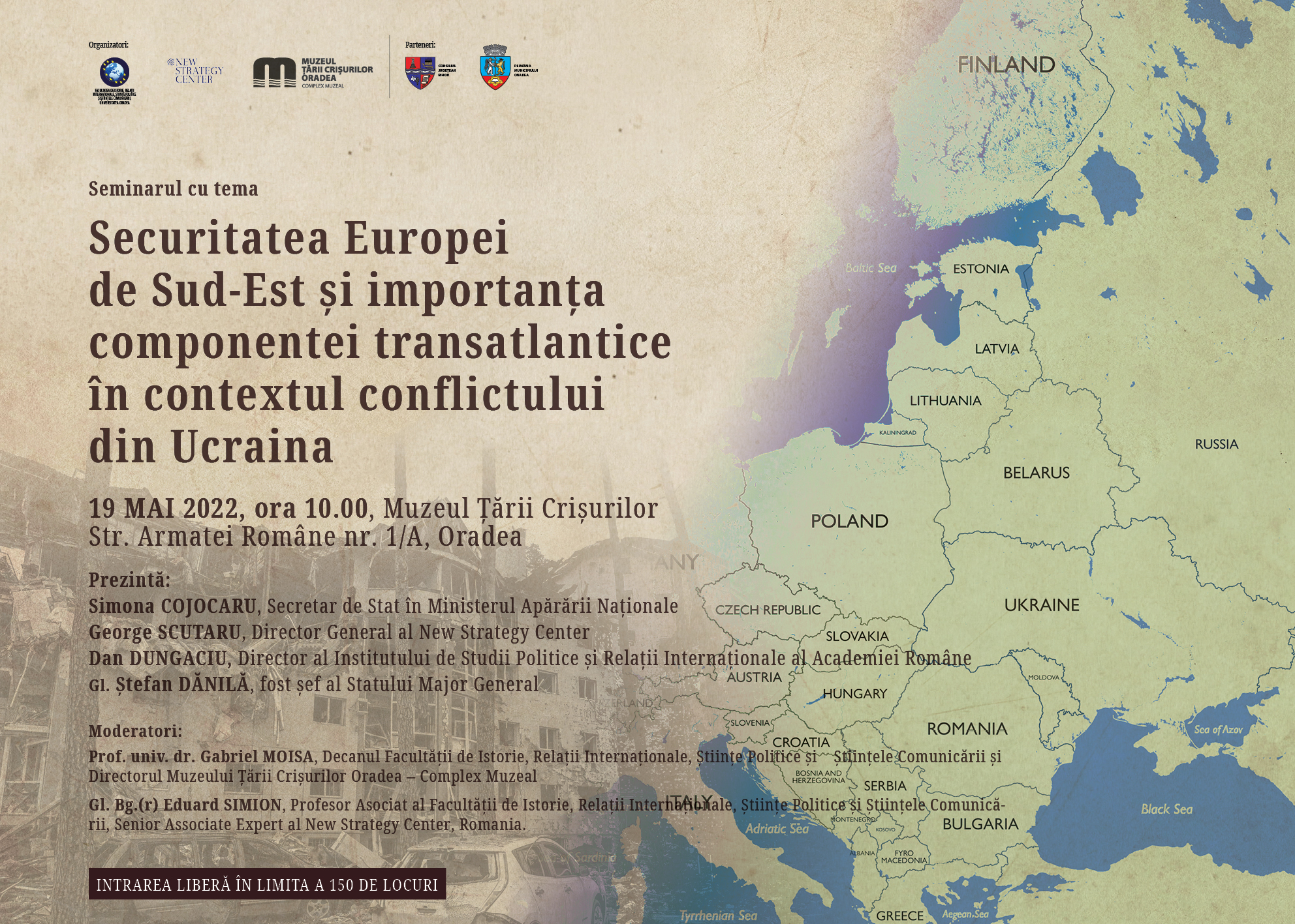 Seminar „Securitatea Europei de Sud-Est și importanța componentei transatlantice în contextul conflictului din Ucraina” la Universitatea Oradea