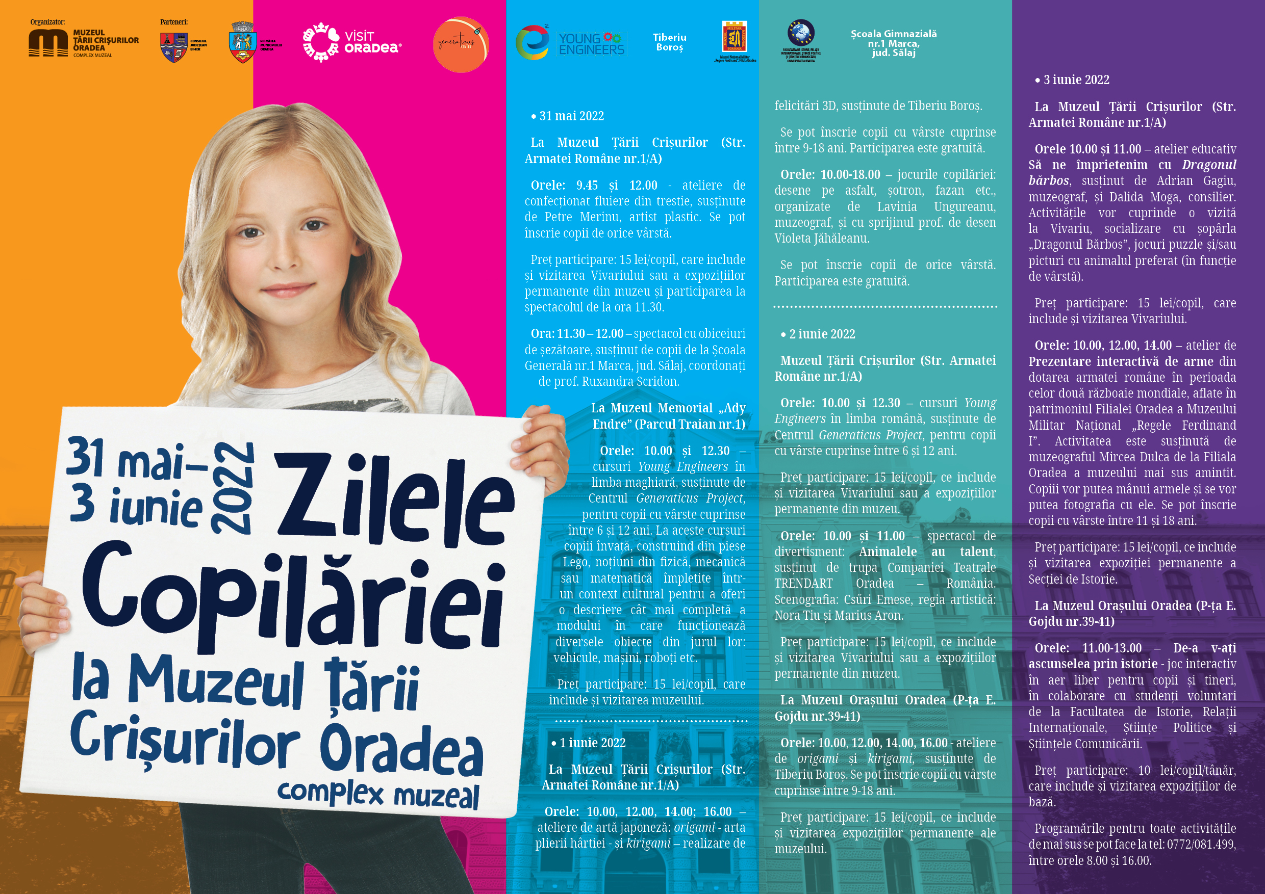 ZILELE COPILĂRIEI la Muzeul Țării Crișurilor Oradea – Complex Muzeal 31 mai – 3 iunie 2022