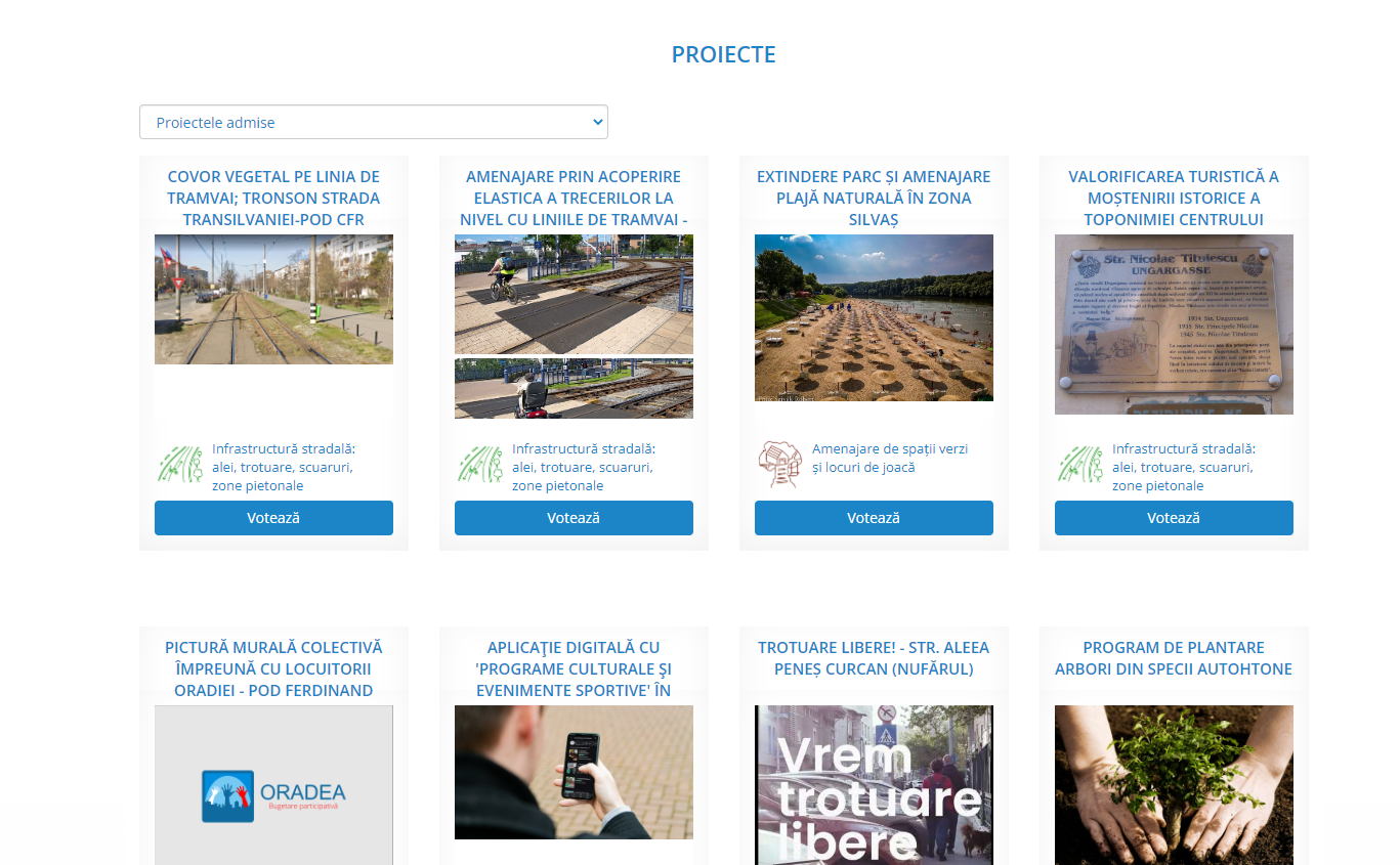 Se pot vota proiectele din cadrul Programului de bugetare participativă Oradea 2022!