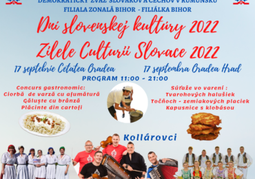 Zilele Culturii Slovace, sambata 17 septembrie in Cetatea Oradea