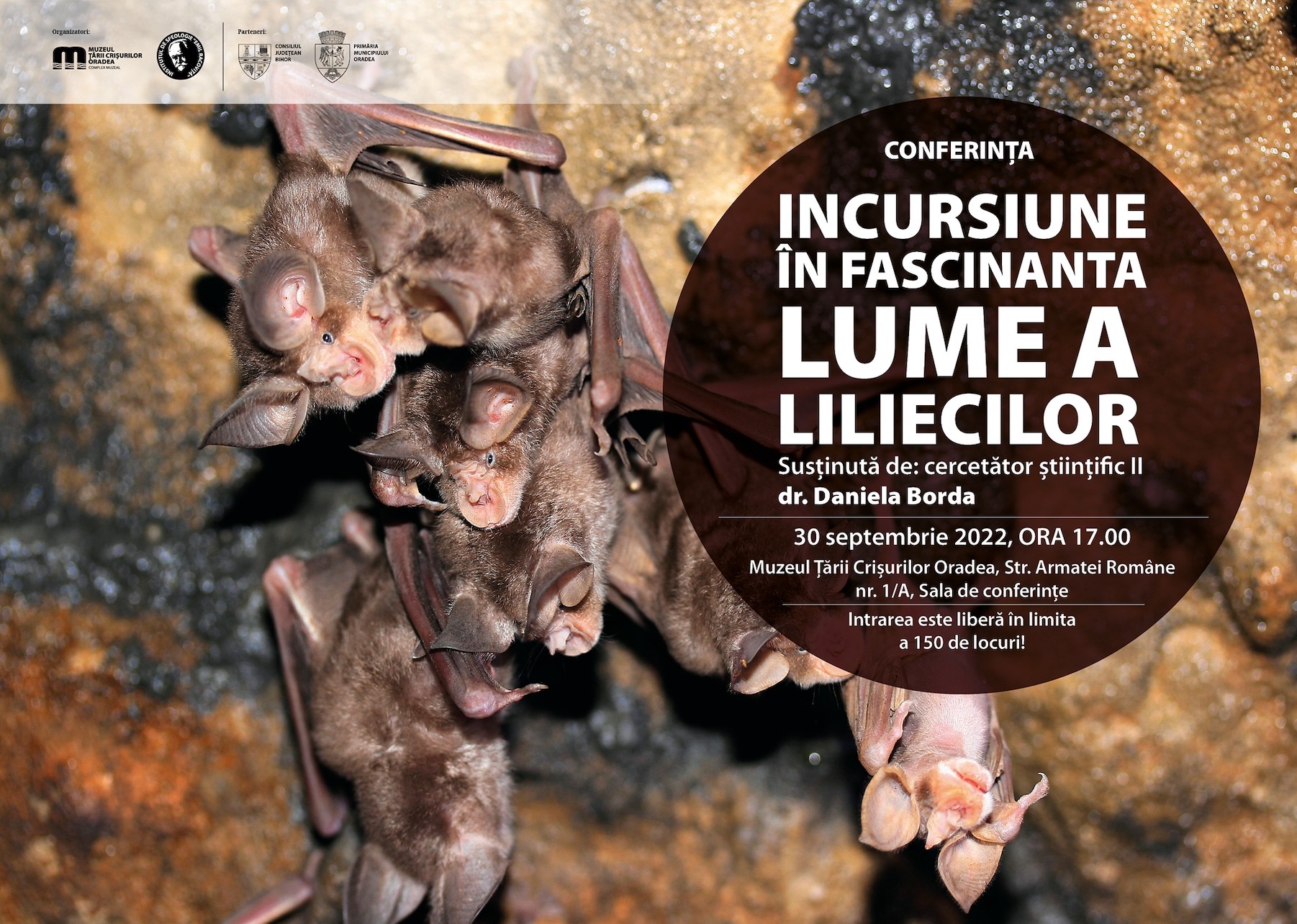Conferința „Incursiune în fascinanta lume a liliecilor” la Muzeul Tarii Crisurilor din Oradea