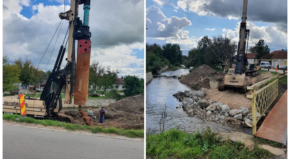 Au inceput lucrarile la Podul din Nimaiesti. Bolojan: Din vara anului viitor se va circula pe un pod nou din grinzi de beton