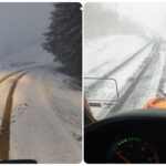 Prima ninsoare din aceasta iarna la Stana de Vale si Padis a scos drumarii la deszapezire.