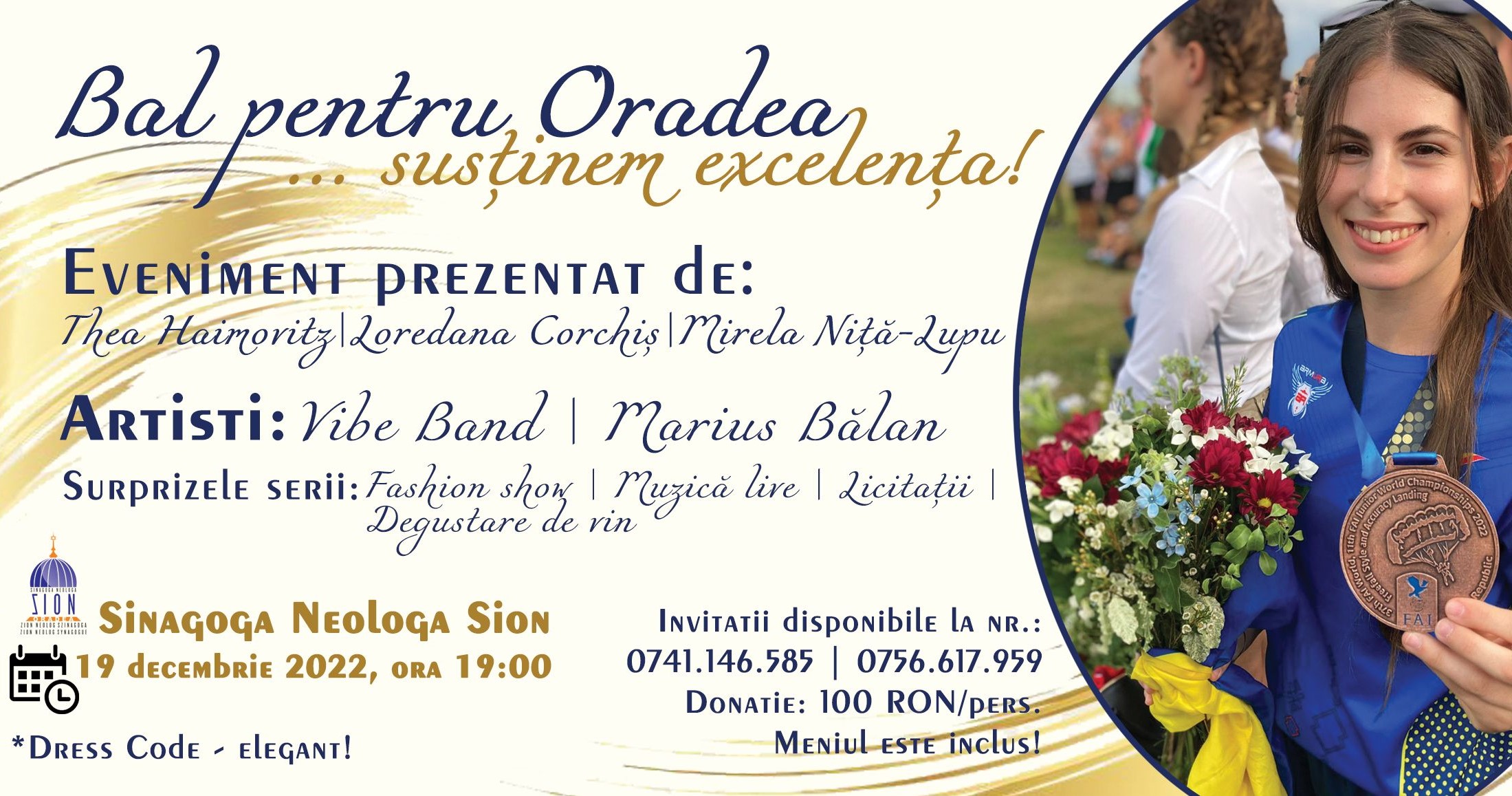 Oradenii sunt invitati la un bal caritabil pentru a sustine excelenta! Oradeanca Bianca Cret are nevoie de sprijinul nostru.