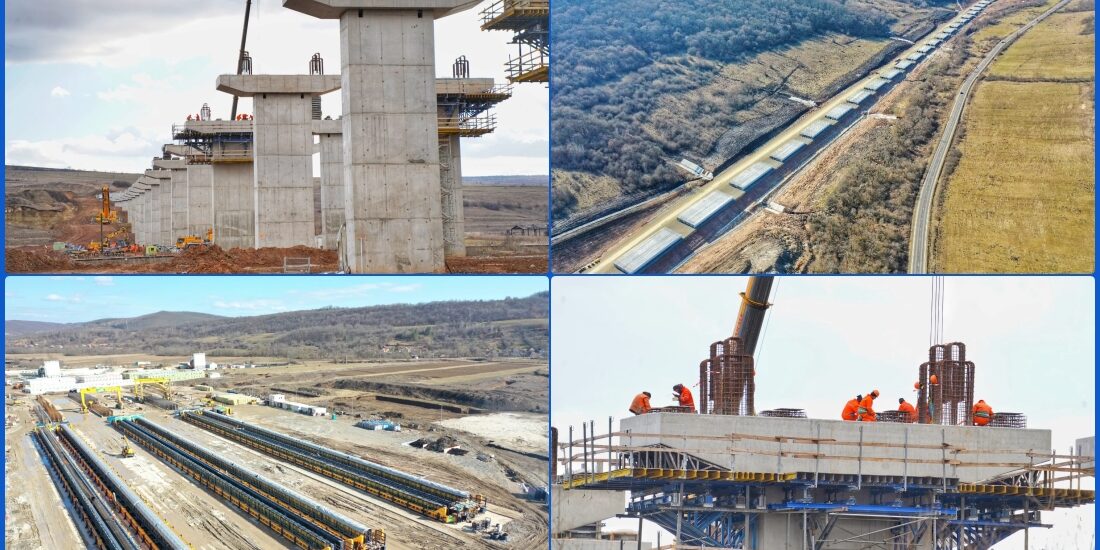 Foto | Mobilizare exemplara a constructorului roman pe Autostrada Transilvania. Acesta a adus pe santier 1200 de muncitori și 360 de utilaje.