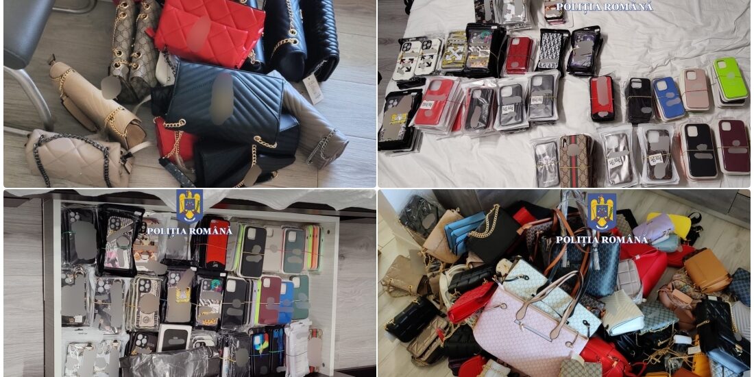 FOTO | Afaceri cu produse contrafacute. Cum pacaleau doi tineri din Santandrei si Oradea mii de oradeni cu posete, genti si accesorii de telefon contrafacute