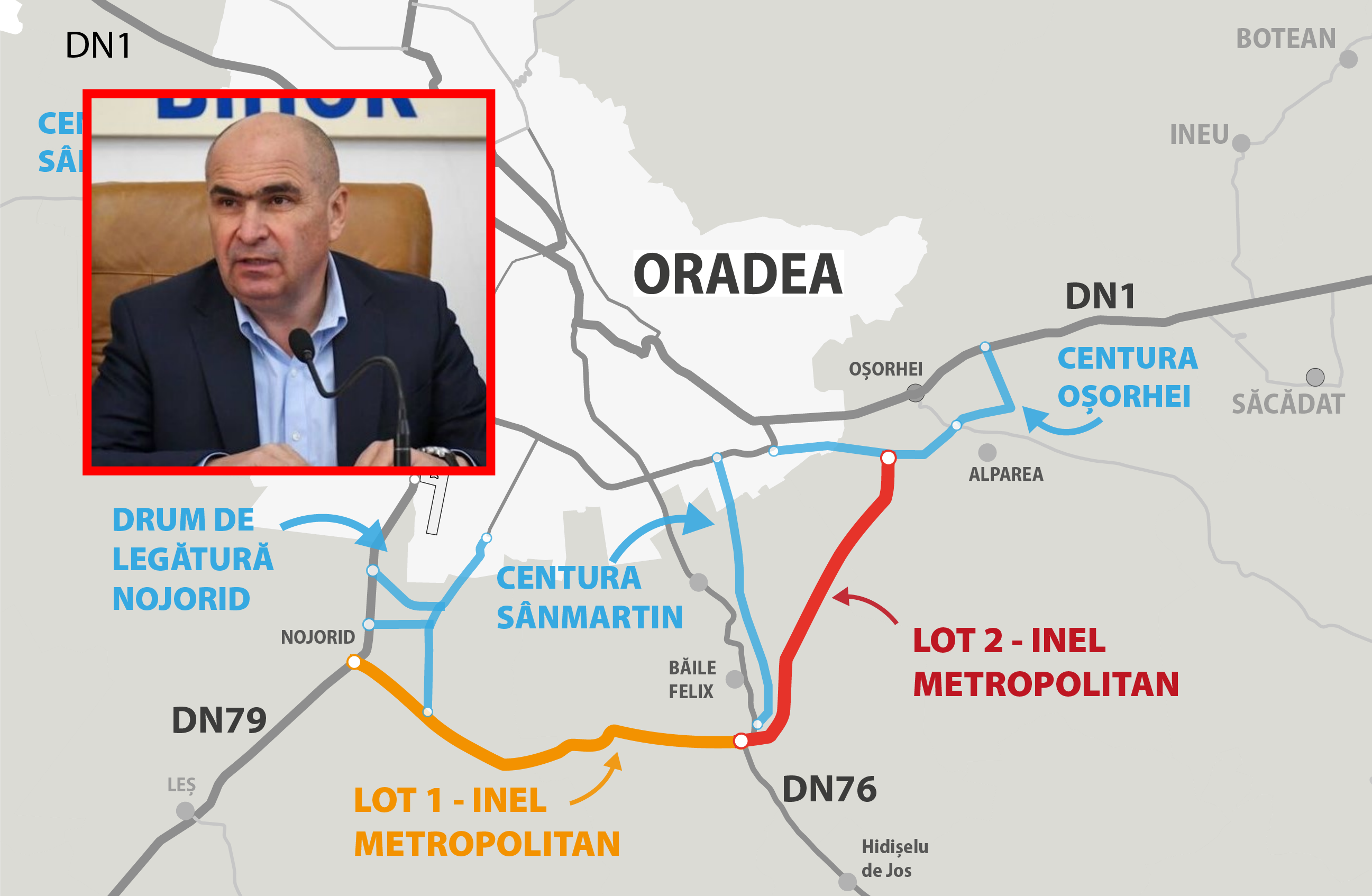 Ilie Bolojan: CJ Bihor si Primaria Oradea vor primi 40 de milioane de euro prin Programul National de Investitii “Anghel Saligny” pentru co-finantarea Inelului Rutier Metropolitan