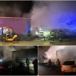 Foto | Incendiu la un service auto din Oradea, in aceasta noapte