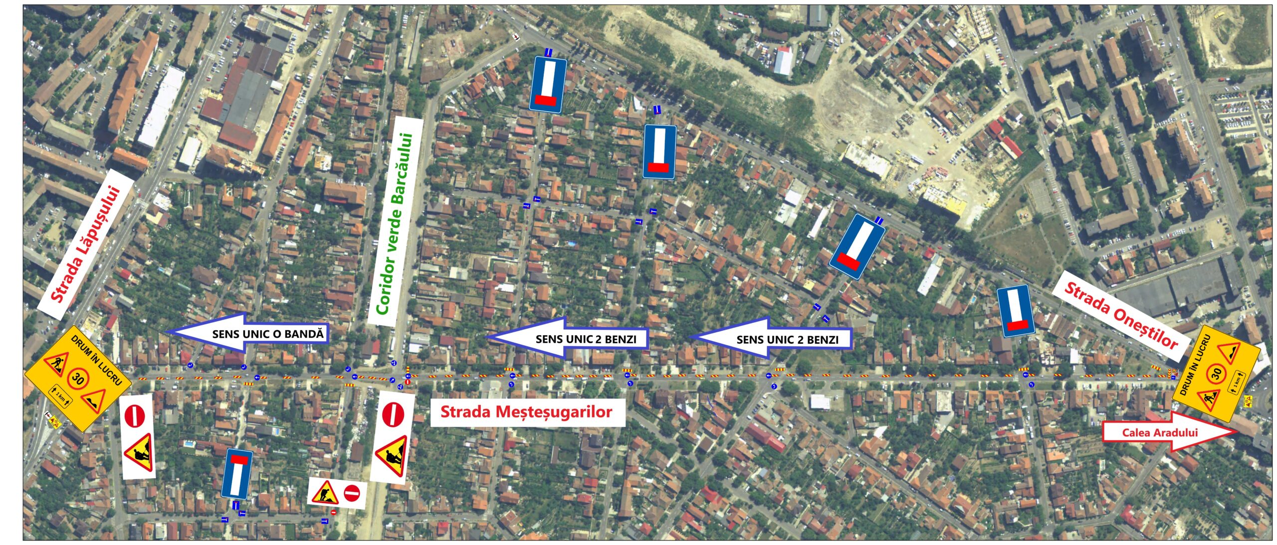 Strada Mestesugarilor va fi largita la 4 benzi. In perioada 15 mai-15 august aceasta va deveni strada cu sens unic