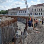 Foto | Lucrările la rețeaua de pasaje subterane din Piața Gojdu continua. Se toarna peretii la pasajul 4