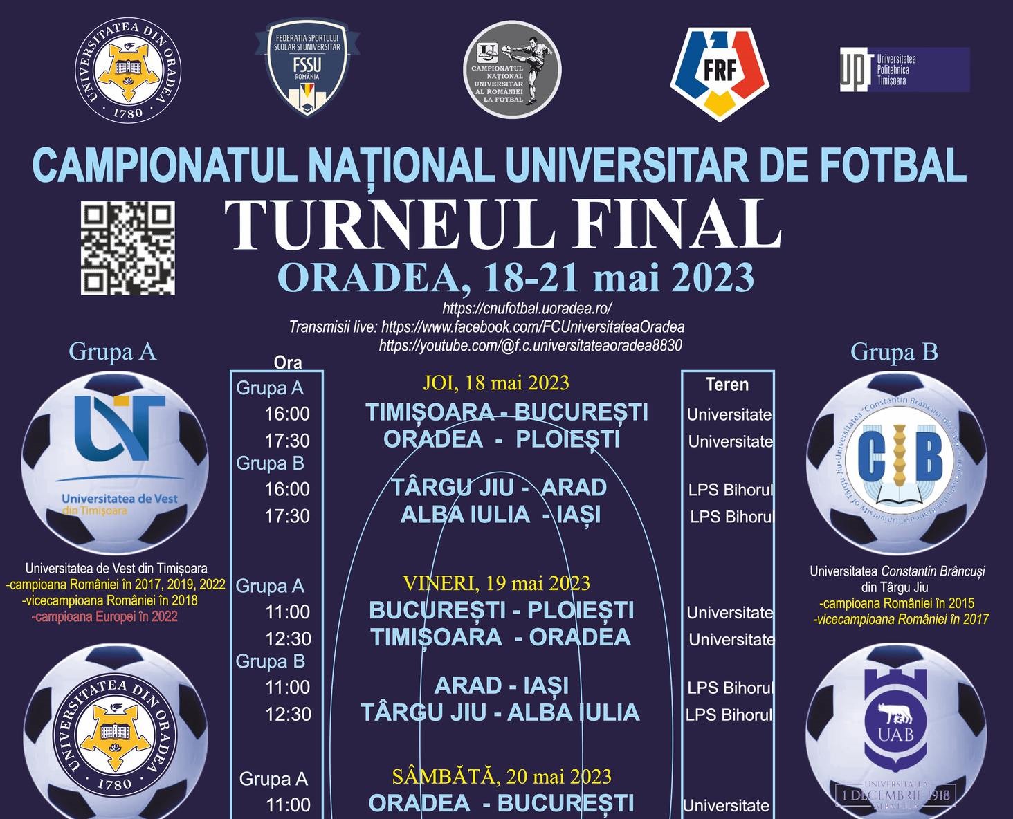 Universitatea din Oradea gazduieste pentru al doilea an consecutiv turneul final al Campionatului National de Fotbal Universitar