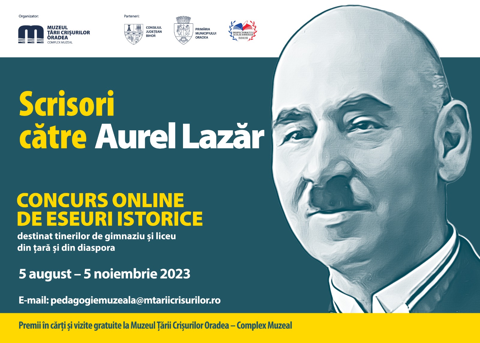Concurs online de eseuri istorice având ca temă: „Scrisori către Aurel Lazăr”