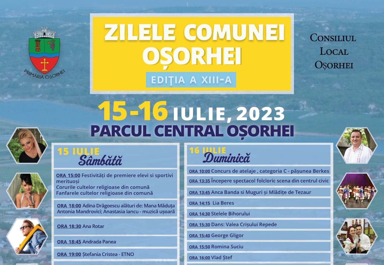 Zilele comunei Osorhei vor avea loc in acest weekend. Traistariu, Whats’Up, Cornel Borza, un concurs de atelaje si foc de artificii