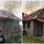 Incendiu violent in localitatea Chesa din judetul Bihor. Proprietarul a ramas fara intreg acoperisul casei