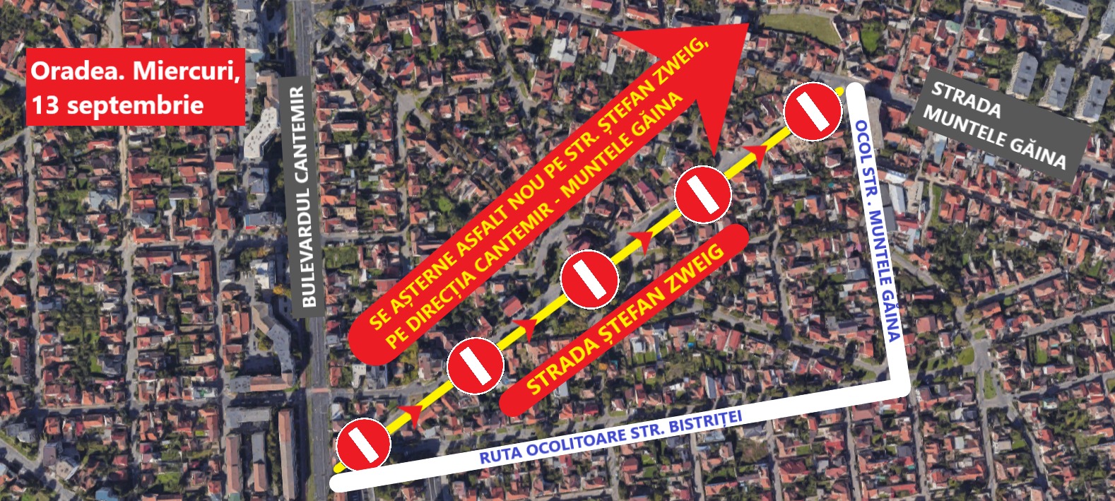 Maine se asterne primul strat de asfalt pe strada Ștefan Zweig. Folositi ruta ocolitoare